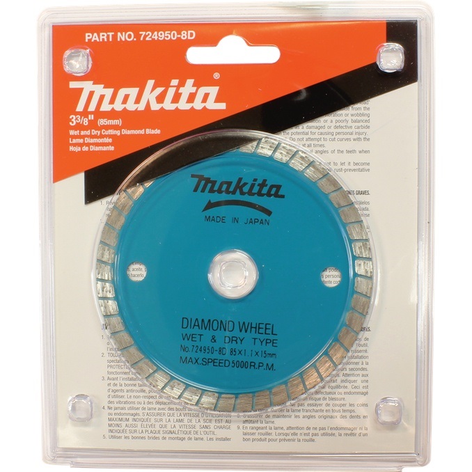 [A-07353] Disco Diamantado Especializado Para Modelos Inlambricos 85 X 15 Mm. Makita