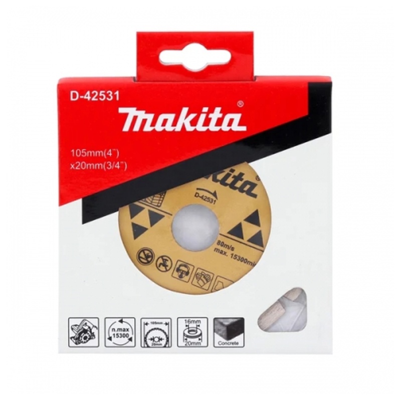 [D-42531] Disco Diamantado Segmentado Para Concreto 105X20 Mm. Makita