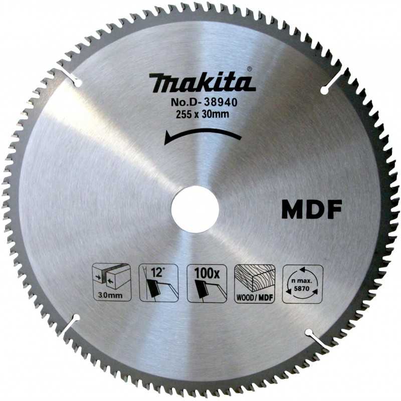 [D-38940] Disco Sierra para Mdf 255 X 30 X 60T Reductores 15.88,20 Makita