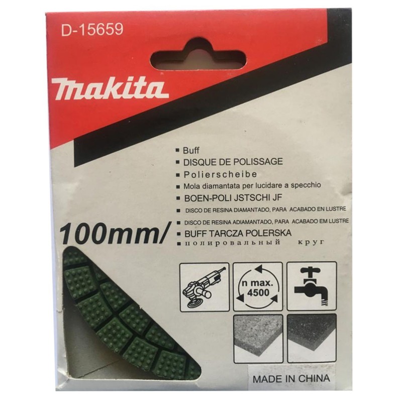 [D-15659] Disco Pulidor Diamantado De 100 Mm. Verde. Para Acabado Makita