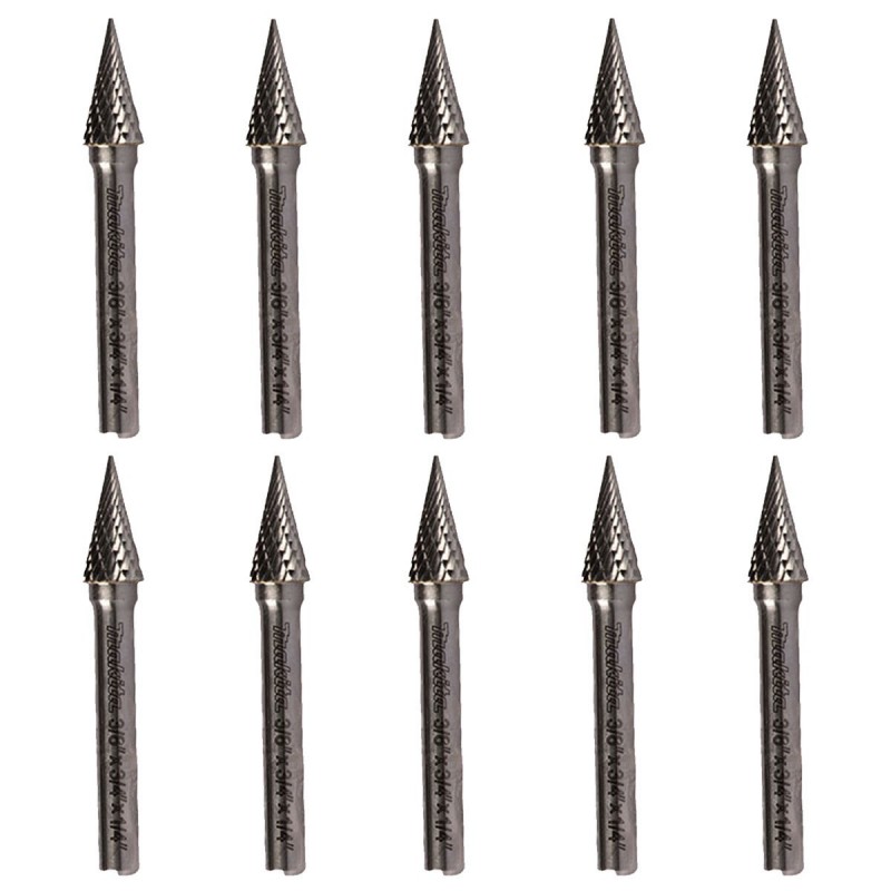 [B-53095-10] Fresa Carburadas P/Esmeril Recto Set 10Pcs Makita