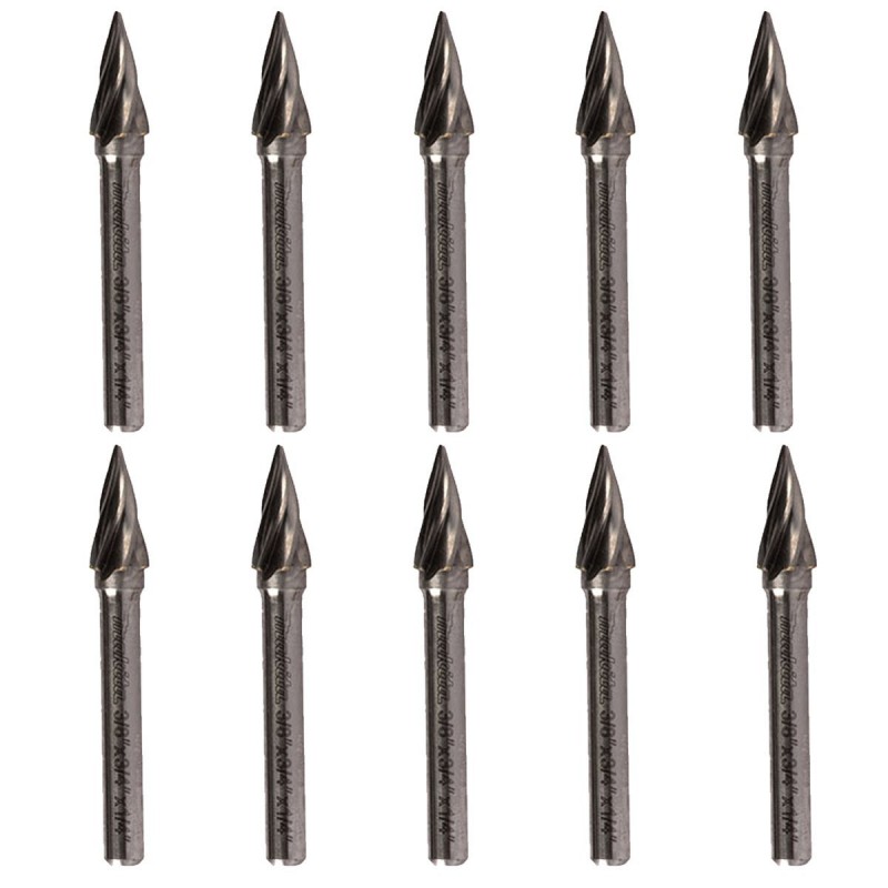 [B-53104-10] Fresa Carburadas P/Esmeril Recto Set 10Pcs Makita