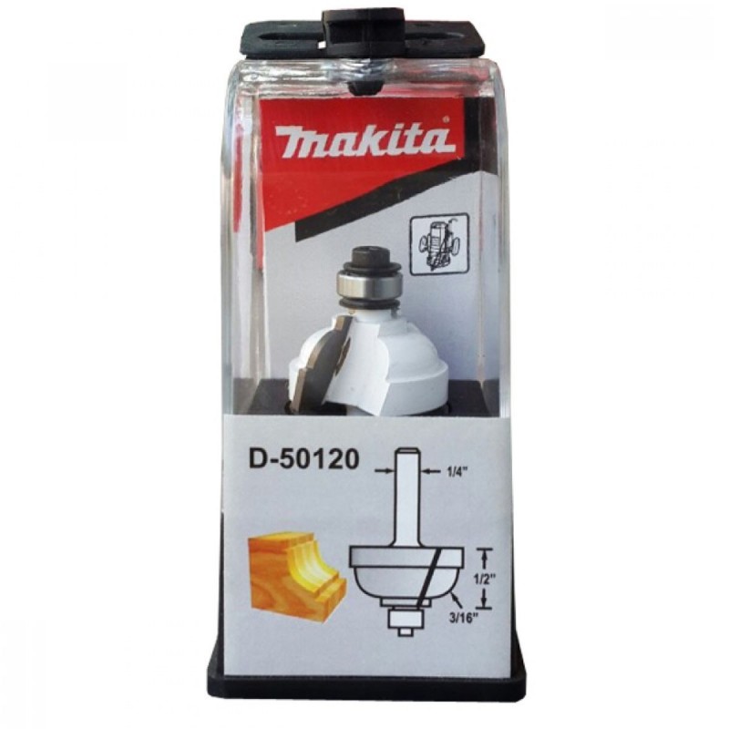 [D-50120] Fresa Concava Especial C.R, Vas 1/4" * D 1" * L Util 1/2" * L. Total 2-3/16" * R 3/16" Makita
