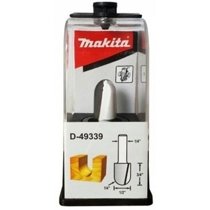 [D-49339] Fresa Media Caña Larga, Vas 1/4" * D 1/2" * L. Util 3/4" * L. Total 2" * R 1/4" Makita