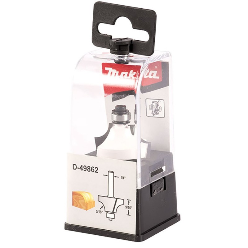 [D-49862] Fresa Moldura En Ct C.R., Vas 1/4" * D 1-1/8" * L. Util 9/16", L. Total 2-3/16" * R 4/16" Makita