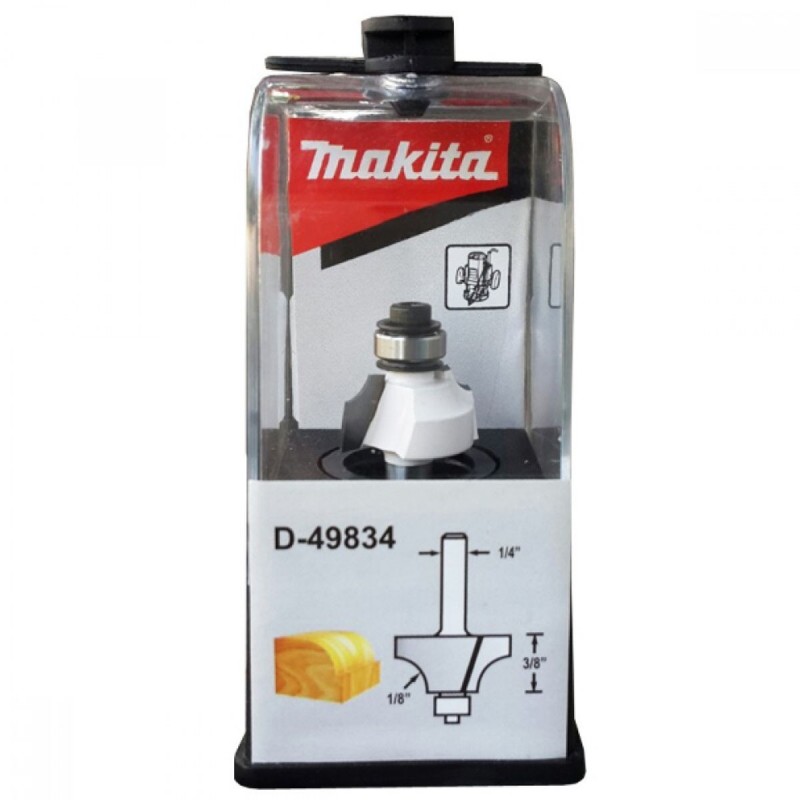 [D-49834] Fresa Moldura En Ct C.R.,Vas 1/4" * D 3/4" * L. Util 3/8", L. Total 2-1/32" * R 1/8" Makita