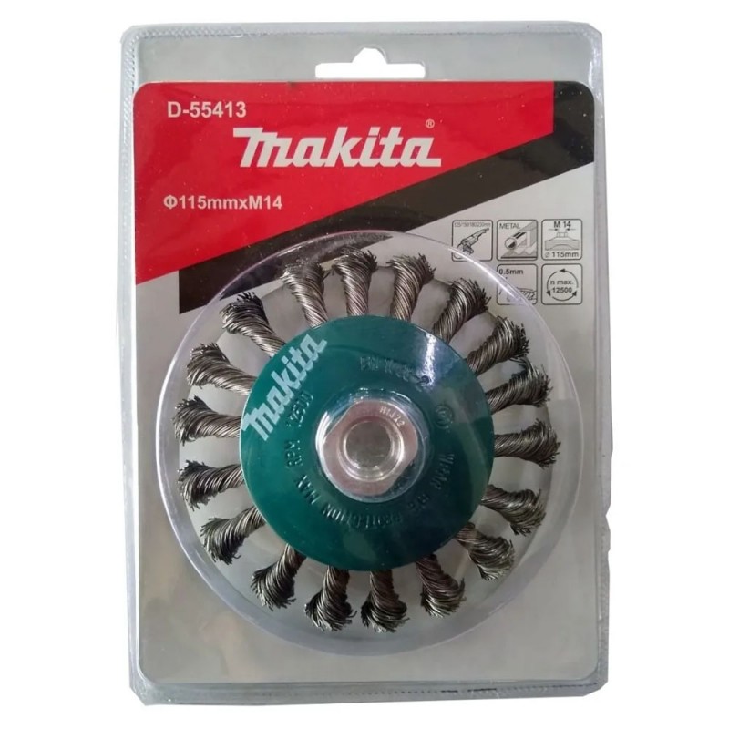 [D-55413] Disco Grata Carda Cepillo Trenzado T/Biselada 4-1/2" (115mm). x M14 x 0.5 Makita