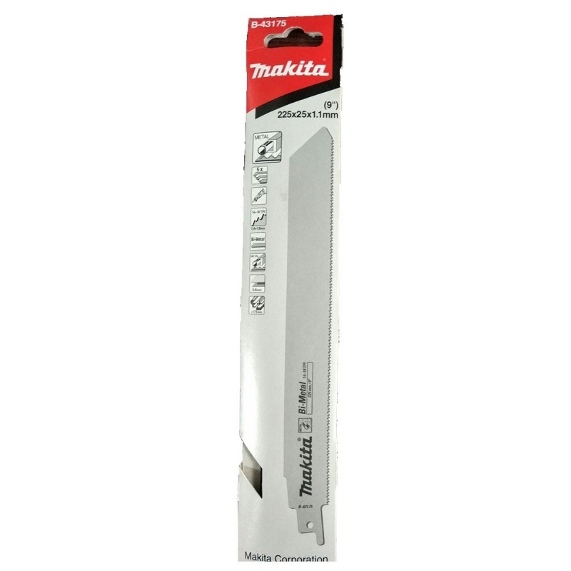 [B-43175] Hoja Sable Bimetalica Set x 5 pcs - 9" (225*25*1.1mm) S1121 Makita