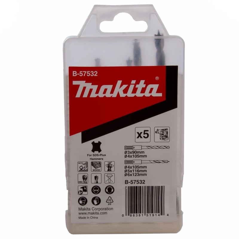 [B-57532] Metal Wood Drill Bit 5Pcs/Set Makita