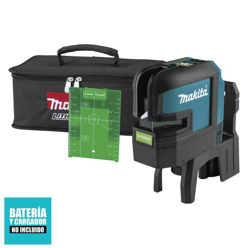 [SK106GDZ] Nivel Laser Verde 4 Puntos 12V /H:180Â° V: 170Â° /4 Puntos 2 Lineas / Sin Baterías Makita