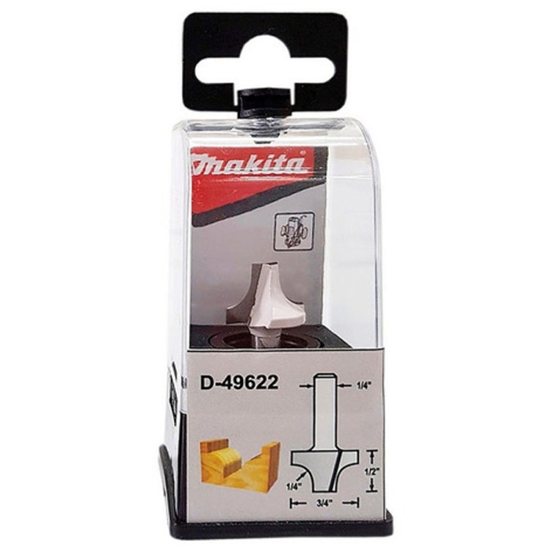 [D-49622] Plunge Cut Roundover Bit Diameter 3/4" , Length 1/2", Overall Length 1-3/4" Makita