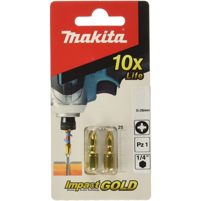 [B-28444] Puntera (Impact Gold) Pz1 X 25 Mm. (2 Pcs) Makita