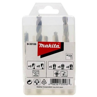 Set 5 Brocas/ 2 Madera(6 Y 8Mm) Y 3 Metal (5, 6 Y 8Mm) Makita