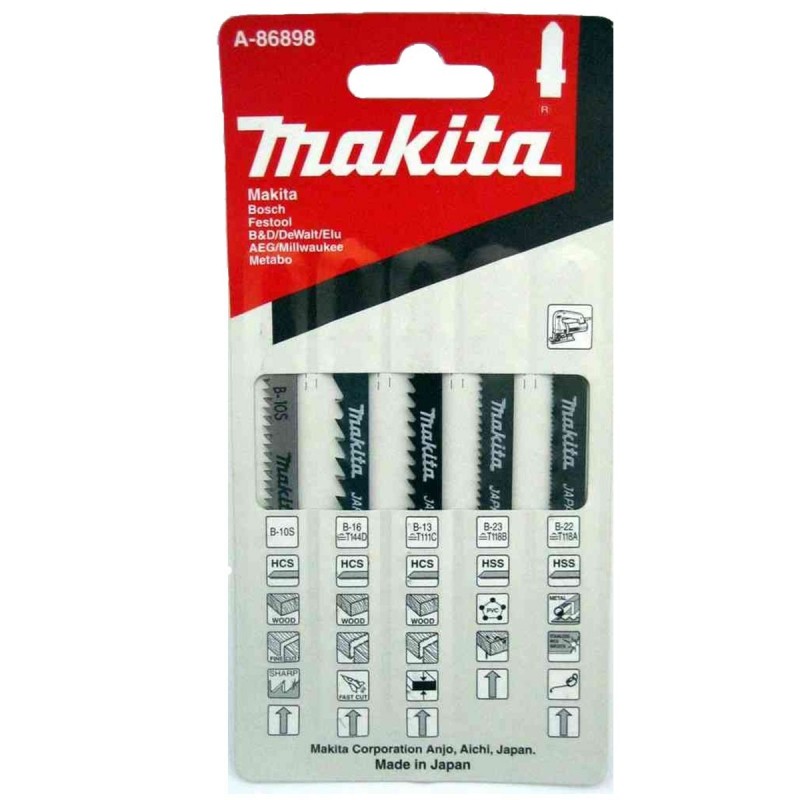 [A-86898] Set Sierra De Calar (B-10S, B-13, B-16, B-22, B-23) (5 Pcs) Makita