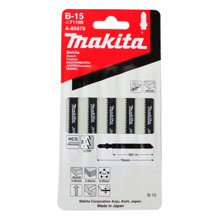 Sierra De Calar Tipo T Para Madera (Basico) (B-15) Hcs (50 Mm.) 12 Dientes X Pug. (5 Pcs) Makita