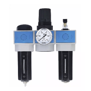 Filtro+Regulador+Lubricador (FRL) 1/2" UFRL 04 NPT 40 Um Semi Auto Drain Standard Shako (E)