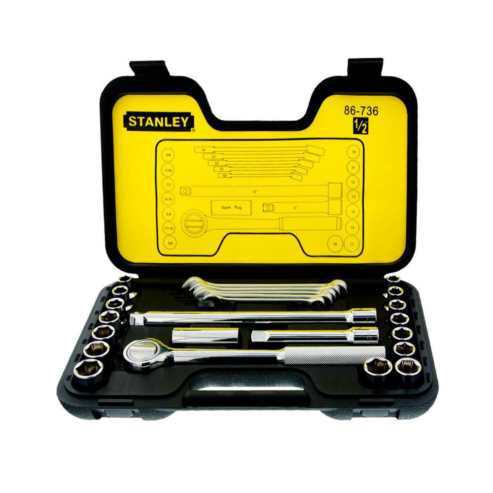 Juego Llaves Y Dados 1/2" 25 Pzas (3/8"-3/4") Stanley