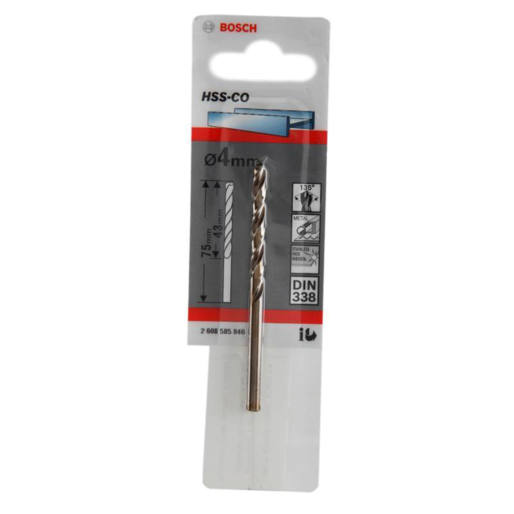 [2608.585.846-000] Broca Metal HSS-Co  4.0 x 43 x 75 Bosch