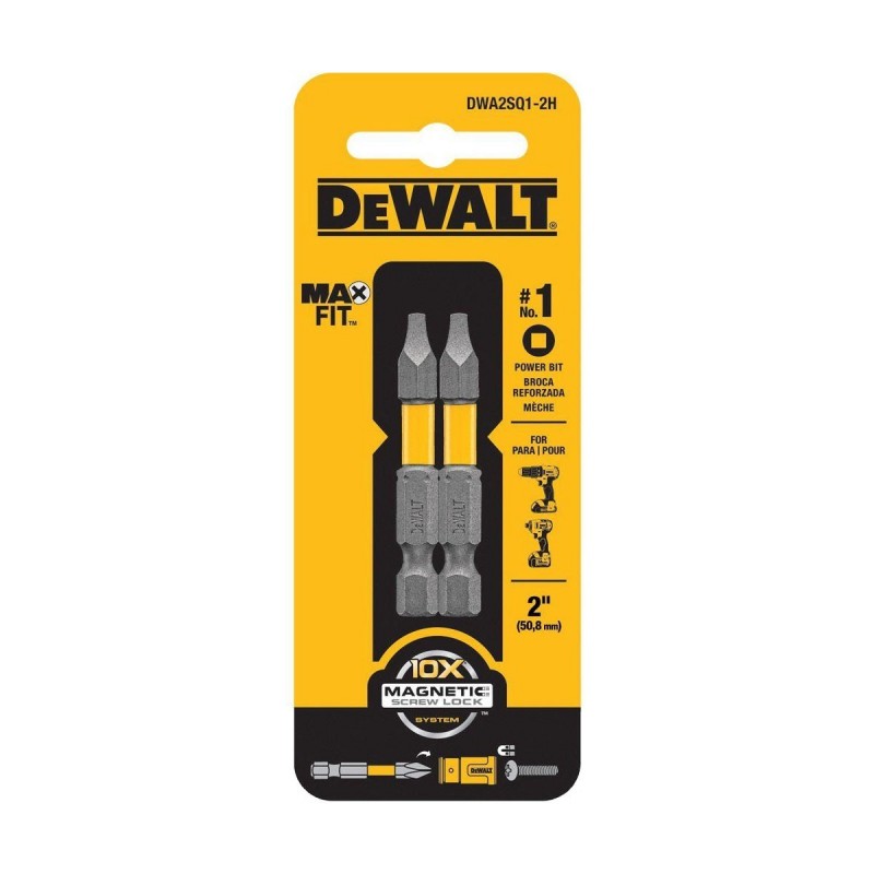 [DWA2SQ1-2H] Set de Puntas 2" Sq1 Maxfit 2Pk Dewalt