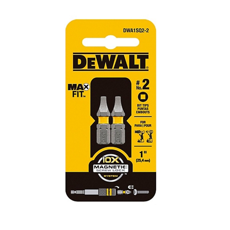 [DWA1SQ2-2] Punta Maxfit 1" Sq2 (2Pz) Dewalt