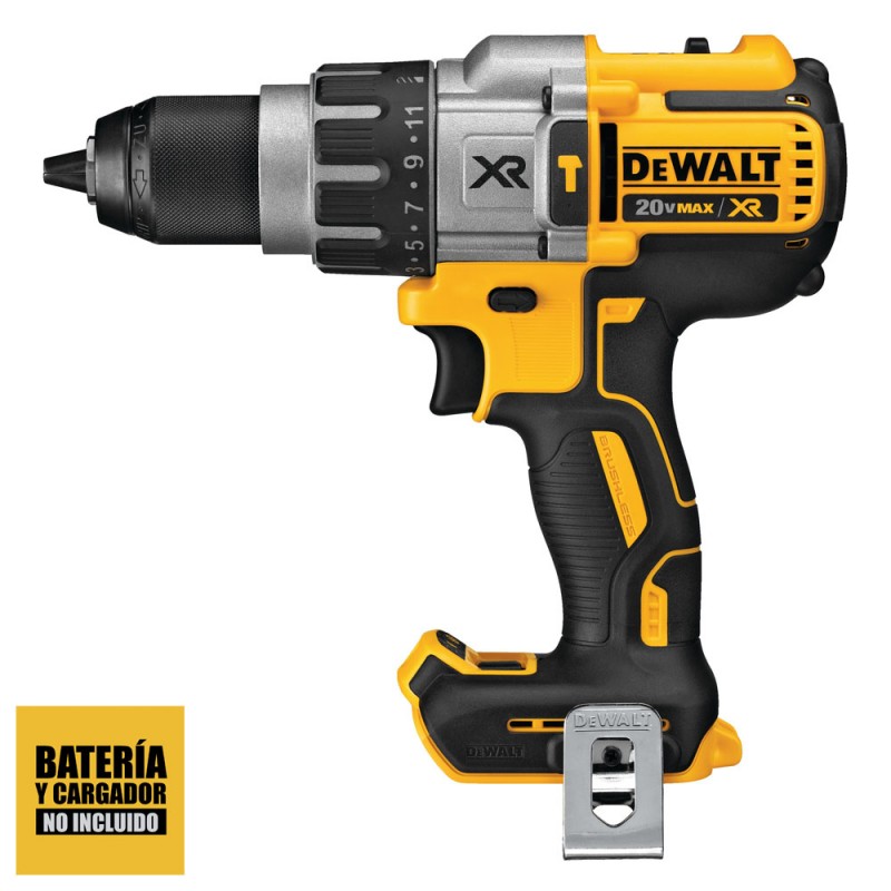 [DCD996B] Taladro Percutor 1/2" 20V MAX Brushless XR con 3 Veloc. (No Inc. cargador, Ni Baterias), Caja carton, Dewalt
