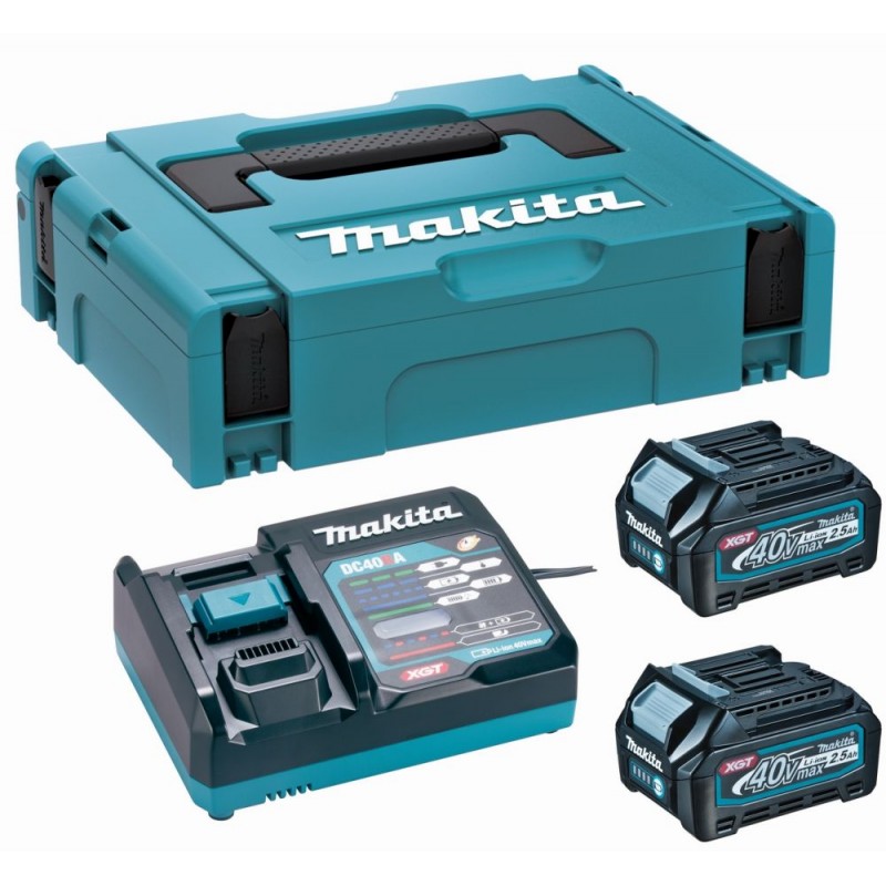 [191J81-6] Makpac 2 Baterías 40Vmax XGT 2.5Ah + Cargador Makita