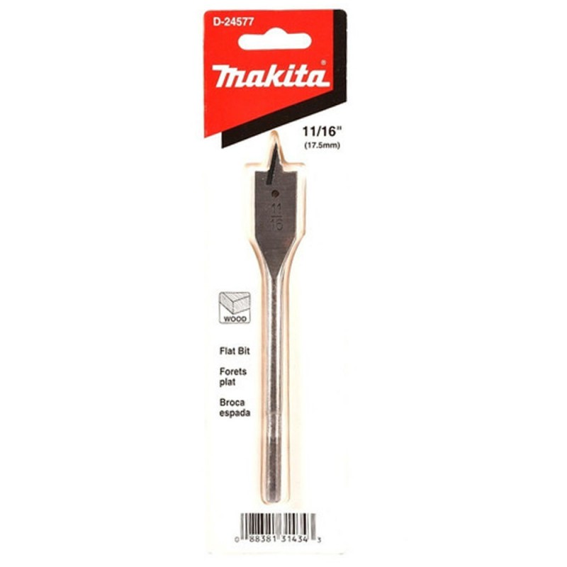 [D-24577] Broca Plano 11/16" X 6" (17.4 X 152 Mm.) Makita