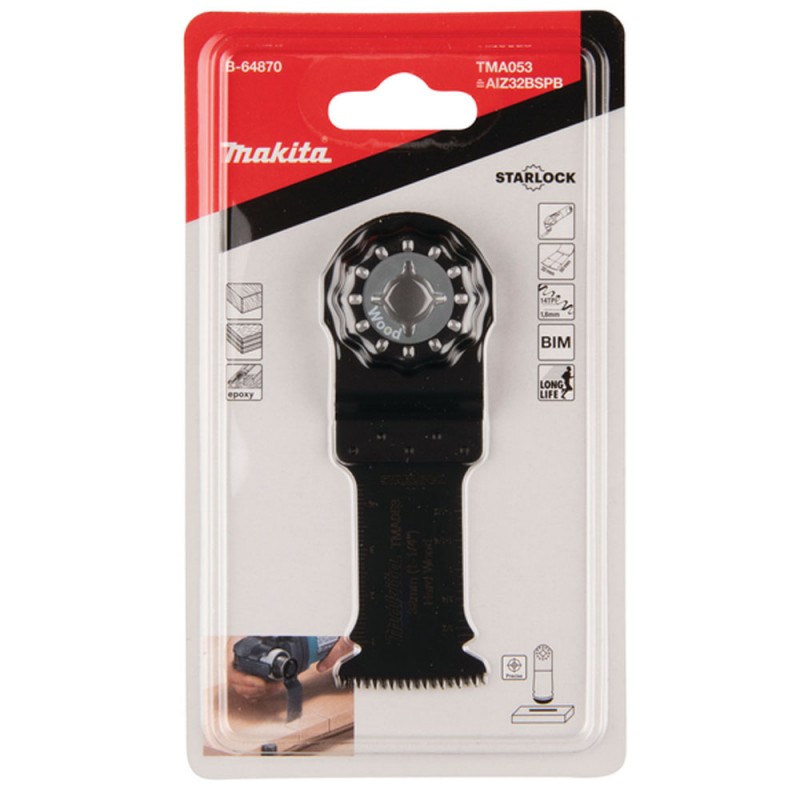 [B-64870] Cuchilla Recta Corte Madera Dura 32 X 40Mm.Filo (Tma053) Starlock Makita
