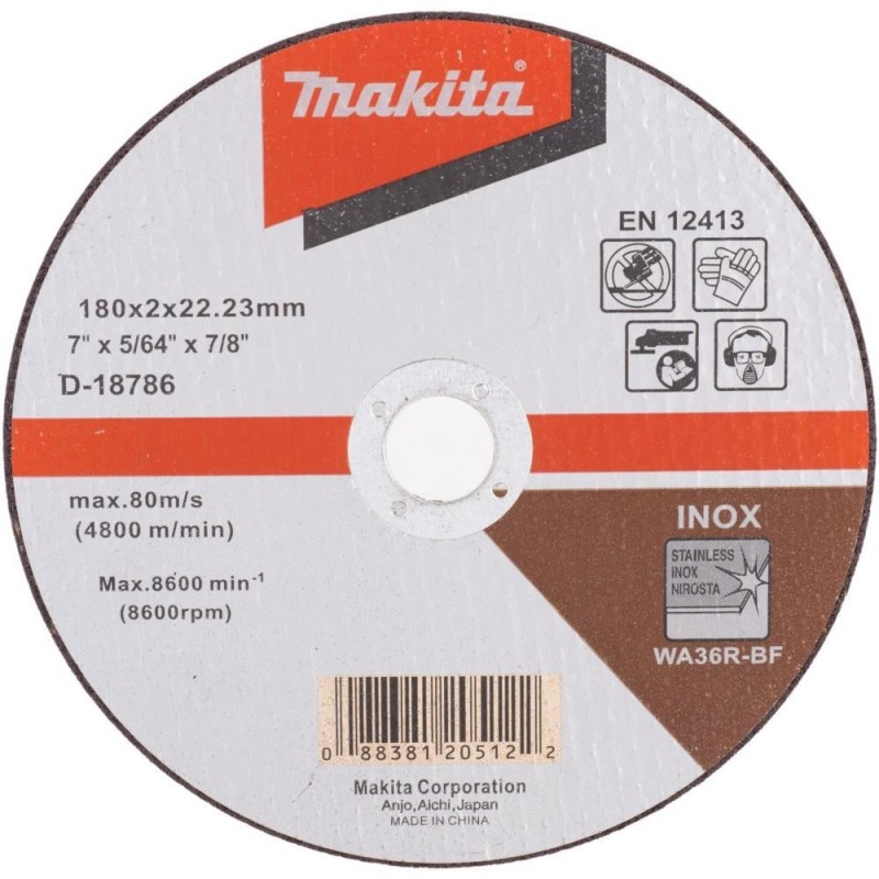 [D-18786] Disco Abra Corte Inox 7" X 2.0Mm.(Wa60T-Bf) ** Makita