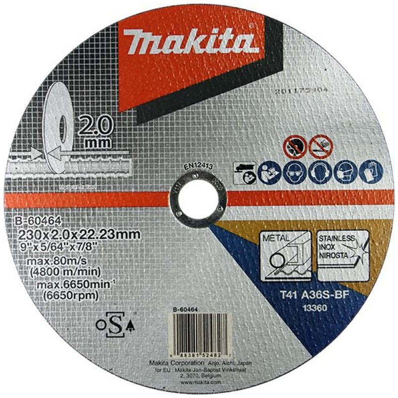 [B-60464] Disco Abra Corte Inox 9" X 2.0Mm.(A36S-Bf) *** Makita
