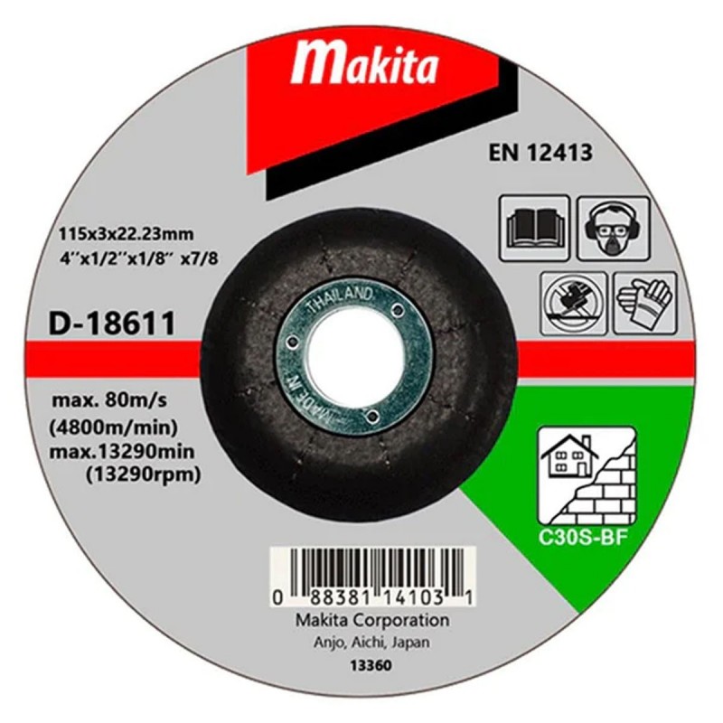 [D-18611] Disco Abra Corte Manposteria 4.5" X 3.0Mm.(C30S) (Concavo) ** Makita