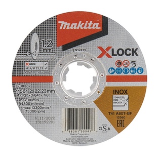 Disco Abra Corte Metal 4.5" X 1.2Mm. (A60T) (X-Lock) *** Makita