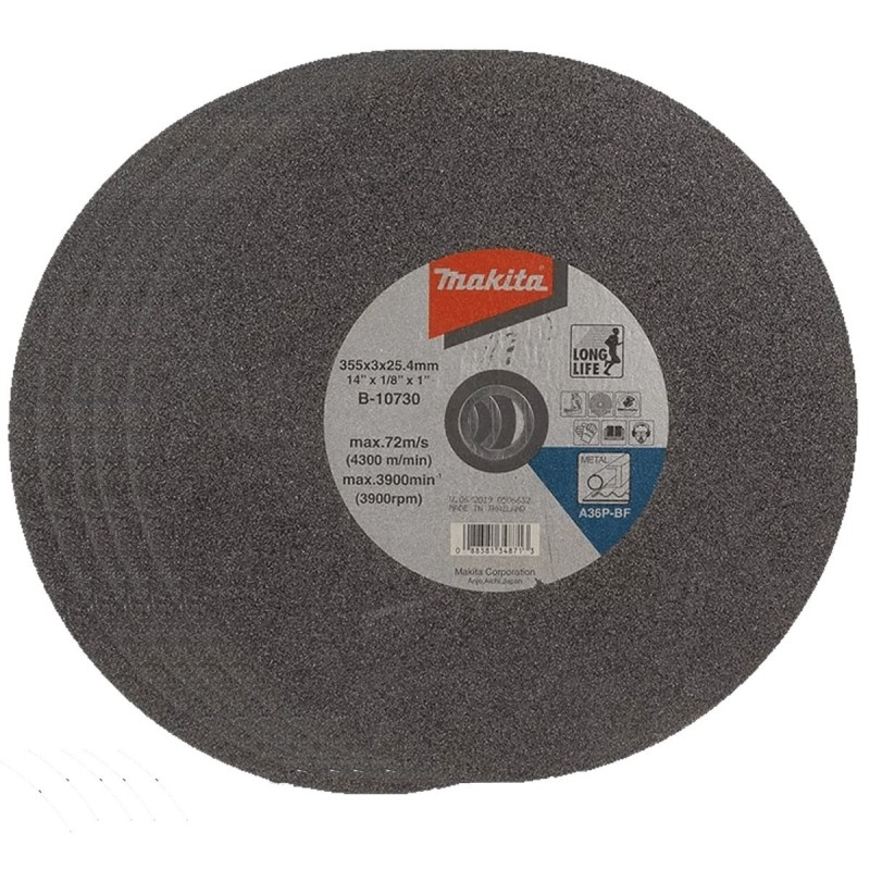 [B-10730-5] Disco Abrasivo Corte Metal 14" X 3.0Mm X 1" (A36P-Bf) ***(5 Pcs) Makita