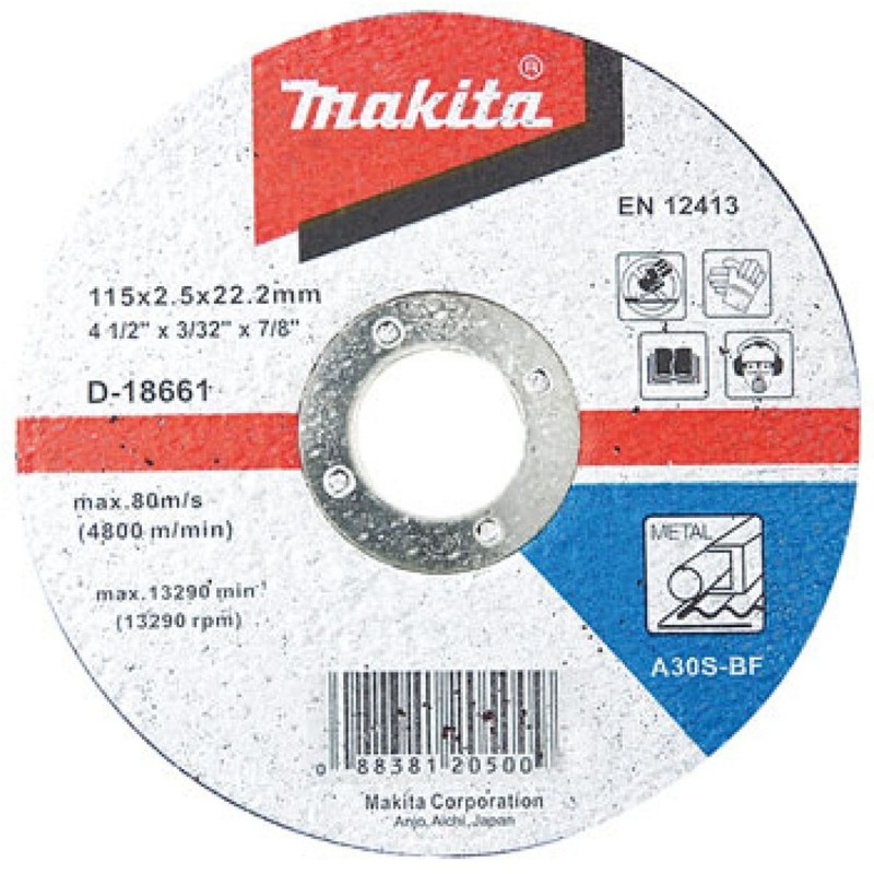 [D-18661] Disco Abra Corte Metal 4.5" X 2.5Mm.(A30S-Bf) ** Makita
