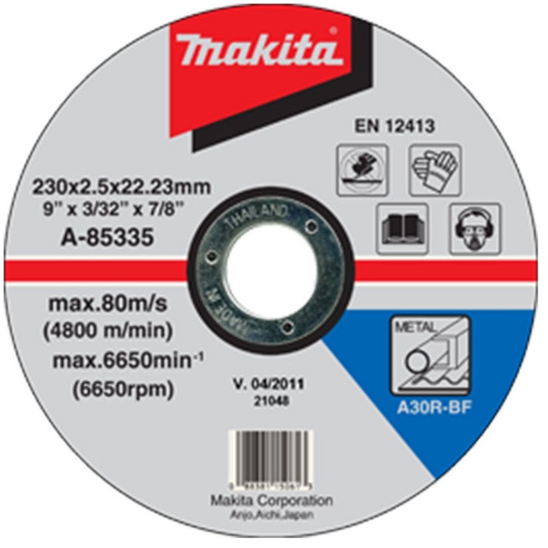 [A-85335] Disco Abra Corte Metal 9" X 2.5Mm.(A30R-Bf) *** Makita