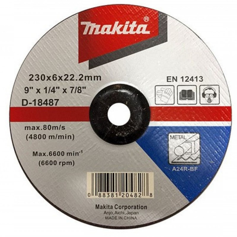 [D-18487] Disco Abra Desbaste Metal 9" X 6.0Mm (A24R) ** Makita