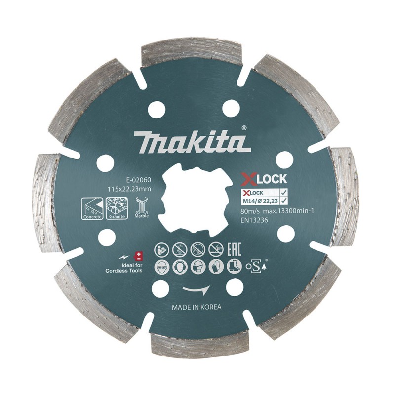 [E-02060] Disco Diamantado Seg Liso Concreto 4.5" X 22.23 X 1.6Mm **** (X-Lock) Makita