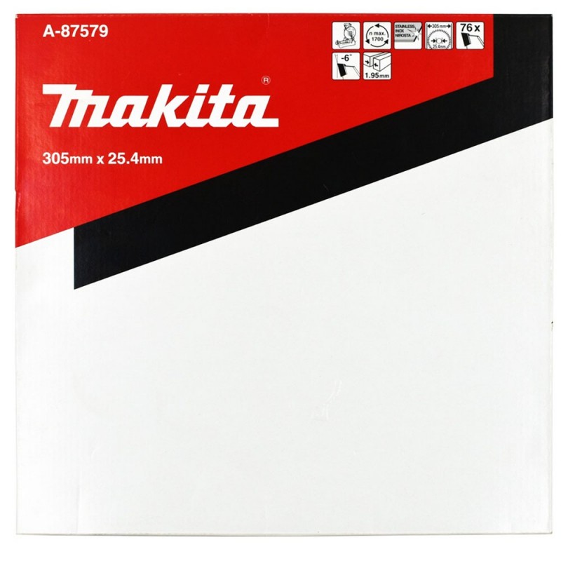 [A-87579] Disco Sierra Para Acero 12" X 25.4 X 1.95Mm.76 Dientes (Lc1230) Acero Inoxidable Makita