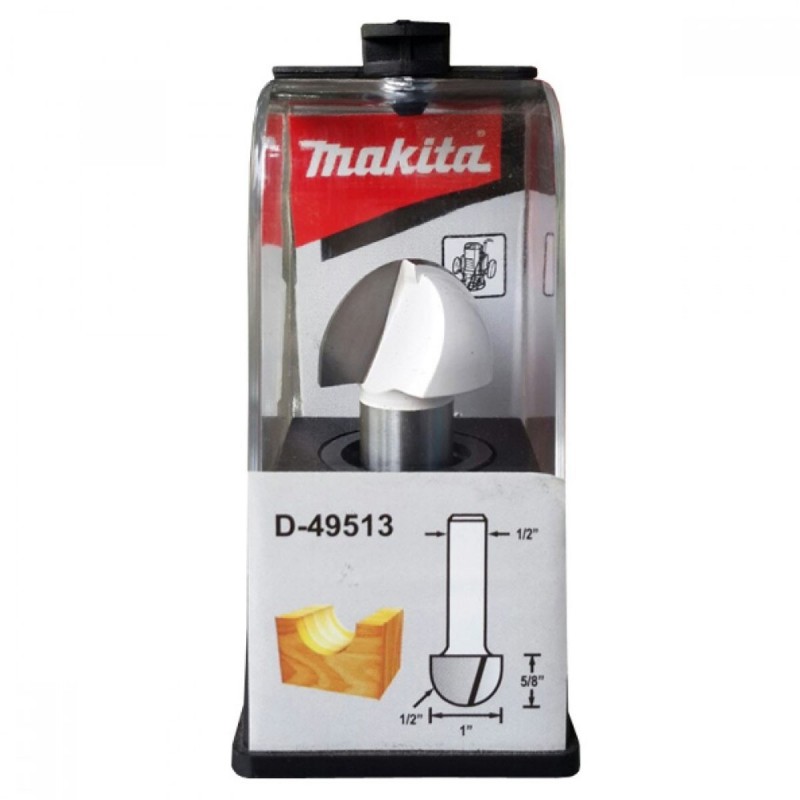 [D-49513] Fresa Vast.1/2" Media Caña 1" -2F.Sin Rodaje.Altura 5/ 8" Makita