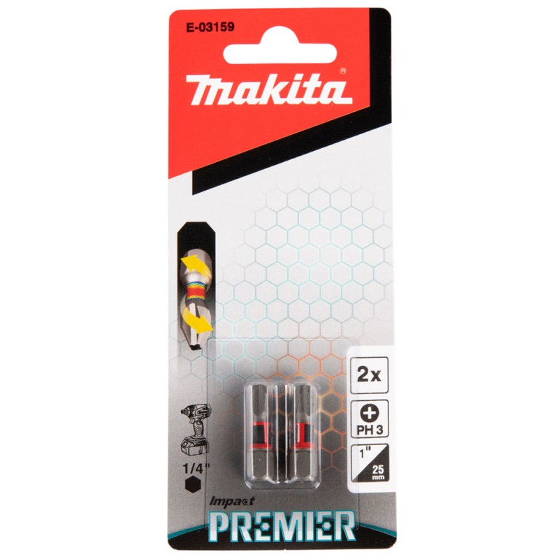[E-03159] Punta Phillips Ph3 X 25Mm.2U.Impact Premier Makita