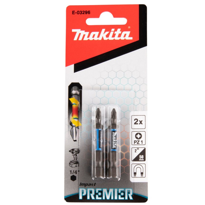 [E-03296] Punta Pozidriv Pz1 X 50Mm.2U.Impact Premier Makita