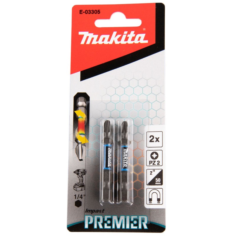 [E-03305] Punta Pozidriv Pz2 X 50Mm.2U.Impact Premier Makita