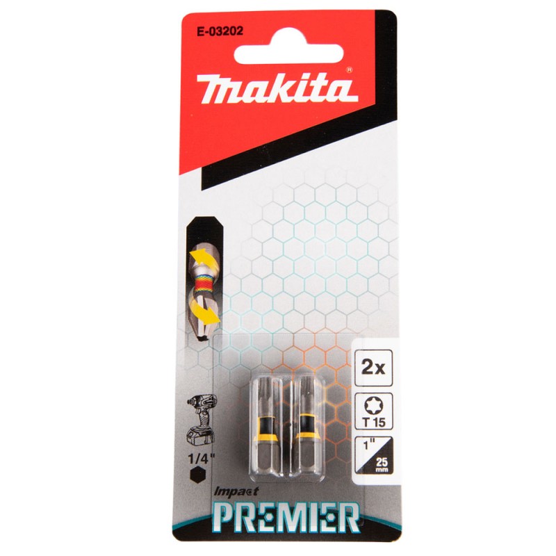 [E-03202] Punta Torx T15 X 25Mm.2U.Impact Premier Makita