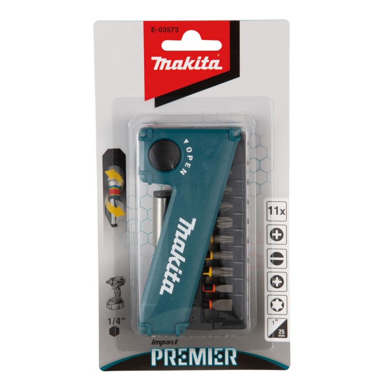 [E-03573] Set Puntas 11U.C/Porta Punta Ultra-Magnetico.Impact Gold Makita