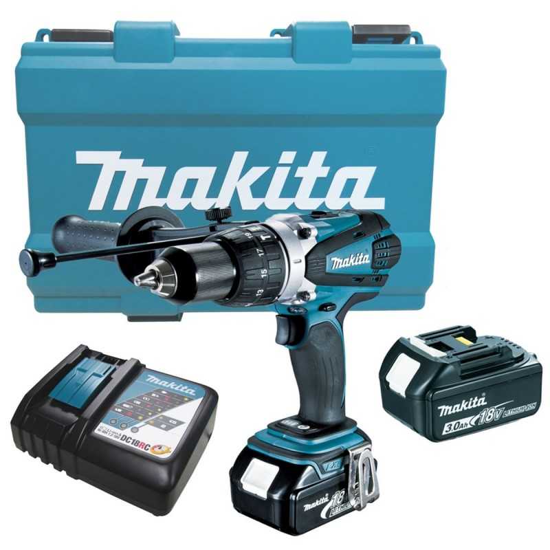 [DHP458RFE] Taladro Percutor 1/2" 18V / 2 Vel. / 91-58 Nm / XPT-LXT / 2 x 3.0Ah Makita
