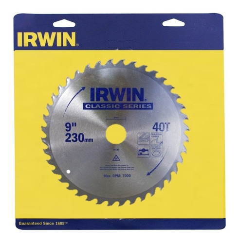 [15183] Irwin Disco Sierra Circular 9" X 40T , 30 Mm (1", 25Mm, 20Mm, 16Mm (5/8")