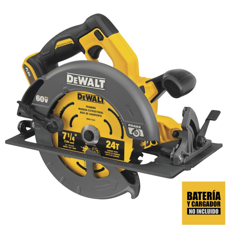 [DCS578B-B3] Sierra Circular Flexvolt® 60V Max* 7-1/4 In. Brushless (Sin Cargador, Sin Baterias) Dewalt